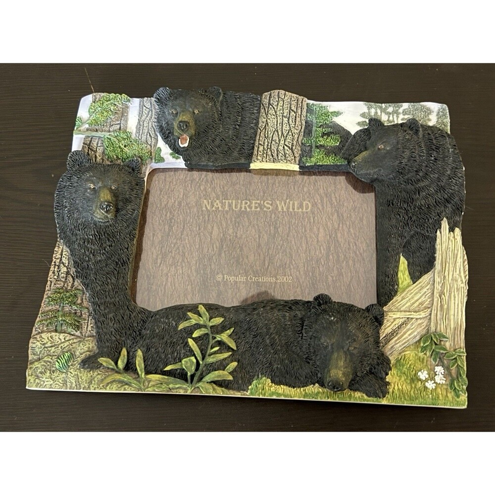 Nature’s Wild Picture  frame. Popular Creations  2002. Black Bears. New